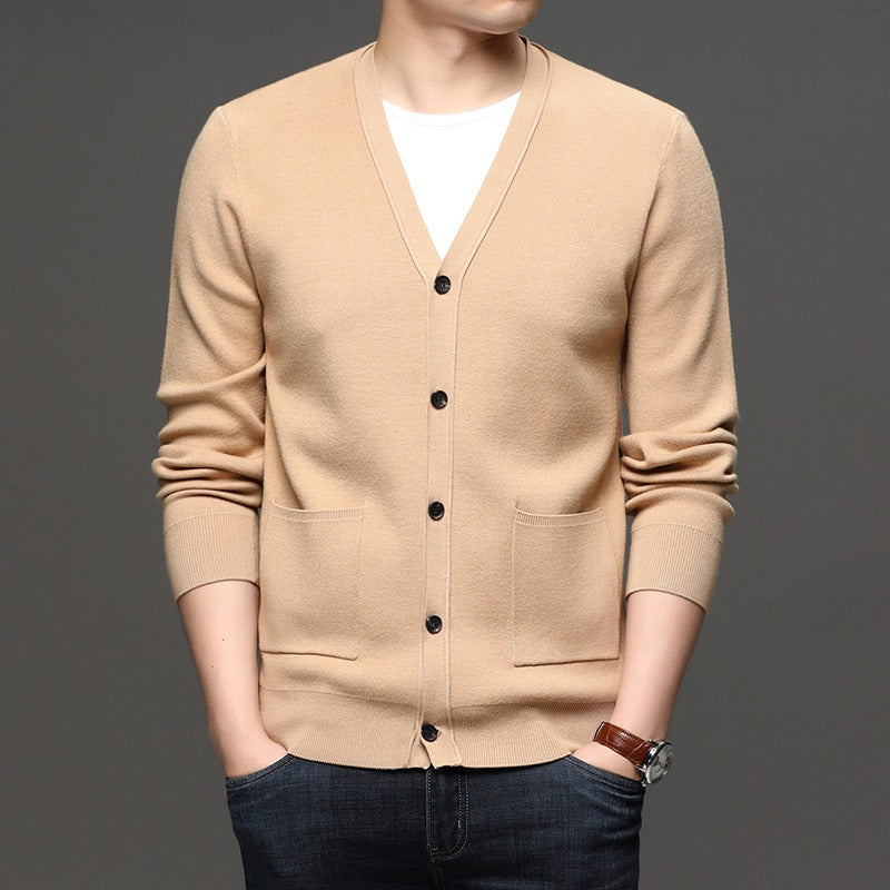 Herren Feinstrickjacke slim fit basic style - Theo