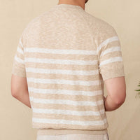 T-shirt à rayures horizontales en maille fine pour homme - Benoît