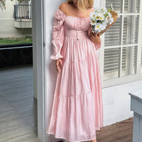 Robe longue à encolure carrée - Liora