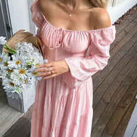 Robe longue à encolure carrée - Liora