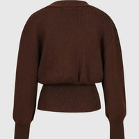 Cardigan en maille épaisse pour femme avec boutons décoratifs - Romane