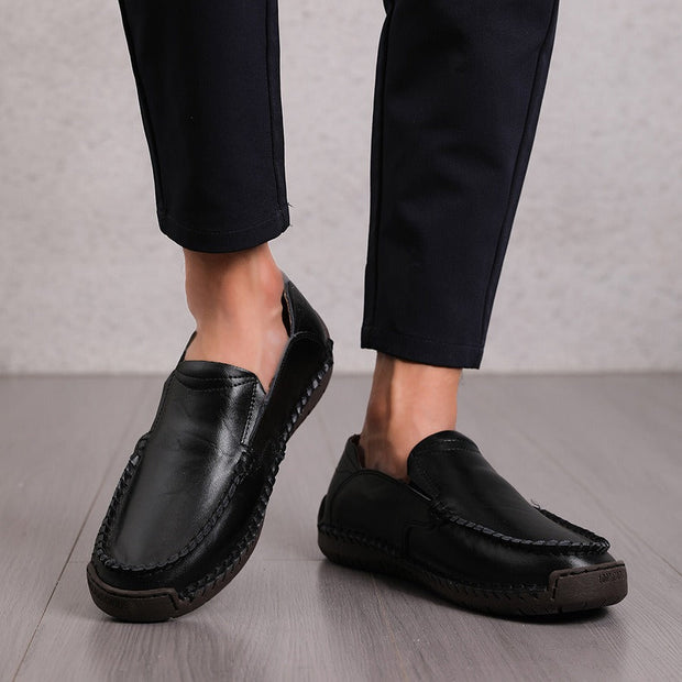 Mocassins en cuir synthétique cousus à la main pour hommes, style décontracté - Braulio