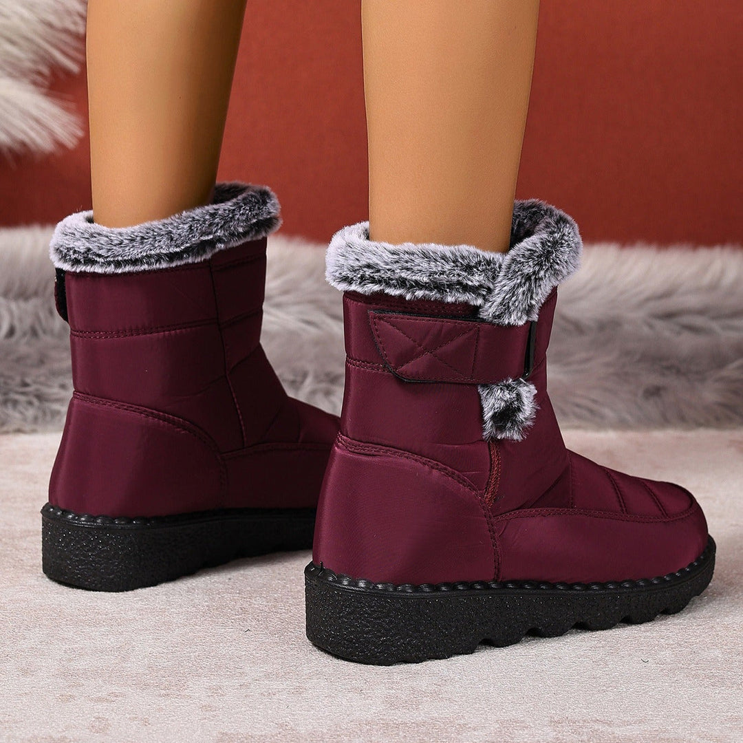 Bottes d'hiver pour femmes avec doublure thermique et semelle antidérapante - Laine