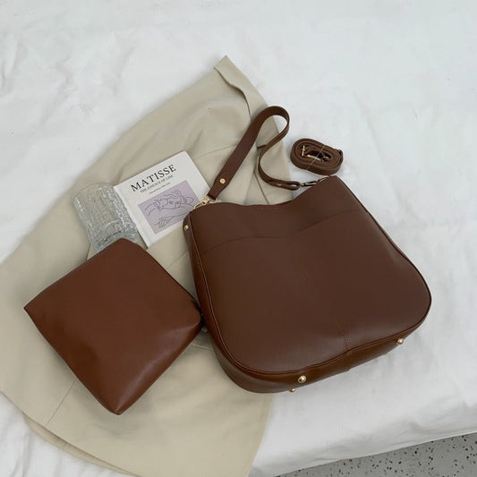 Sac à bandoulière en cuir synthétique de style minimaliste pour femmes - Teresa