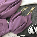 Damen Strickjacke Metallic Reißverschluss Rundhalsausschnitt - Nysse