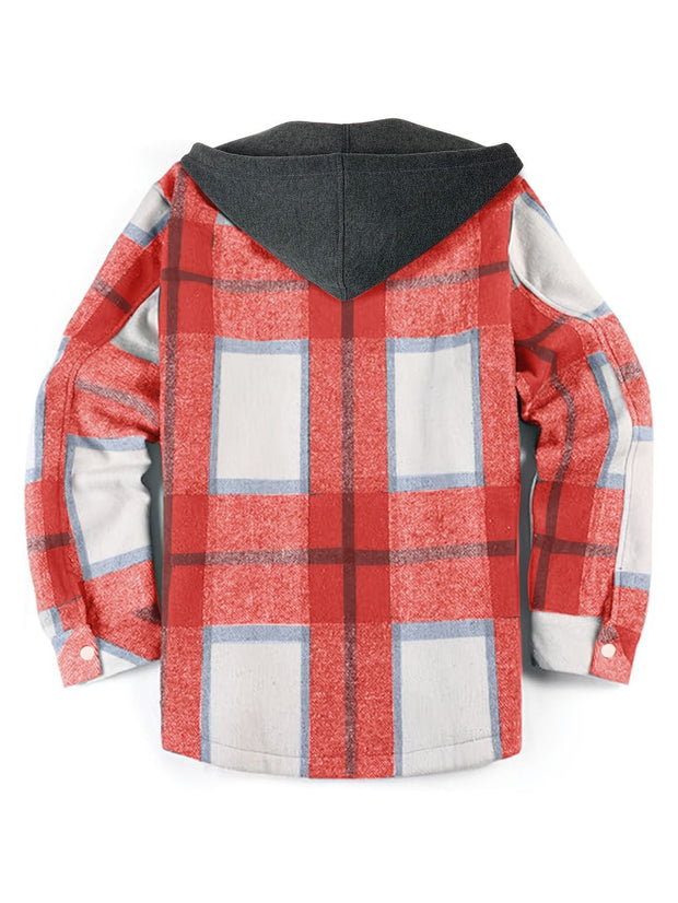 Veste à carreaux décontractée avec capuche pour hommes - Pilato
