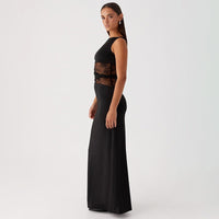 Robe longue sans manches en dentelle transparente - Leontina