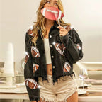 Damenjacke aus Cord mit Paillettenstickerei im urbanen Stil - Brielle