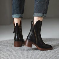 Damen hohe Plateau-Stiefel mit seitlichem Reißverschluss modernen Stil - Grega