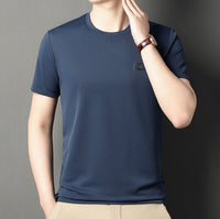 T-shirt technique à col ras du cou en tricot pour hommes - Henry
