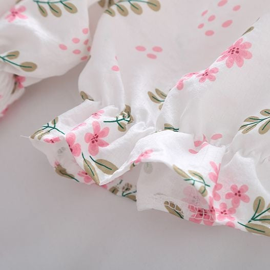 Damenbluse mit Wabenmuster und Puffärmeln im romantischen Stil - Lía