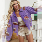 Damenjacke aus Cord mit Paillettenstickerei im urbanen Stil - Brielle