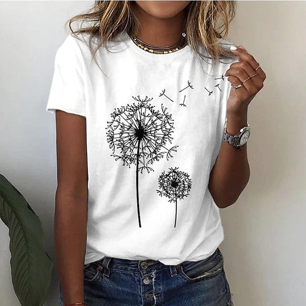Renate - Elégant t-shirt pissenlit pour un look unique