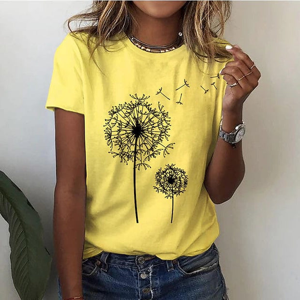 Renate - Elégant t-shirt pissenlit pour un look unique
