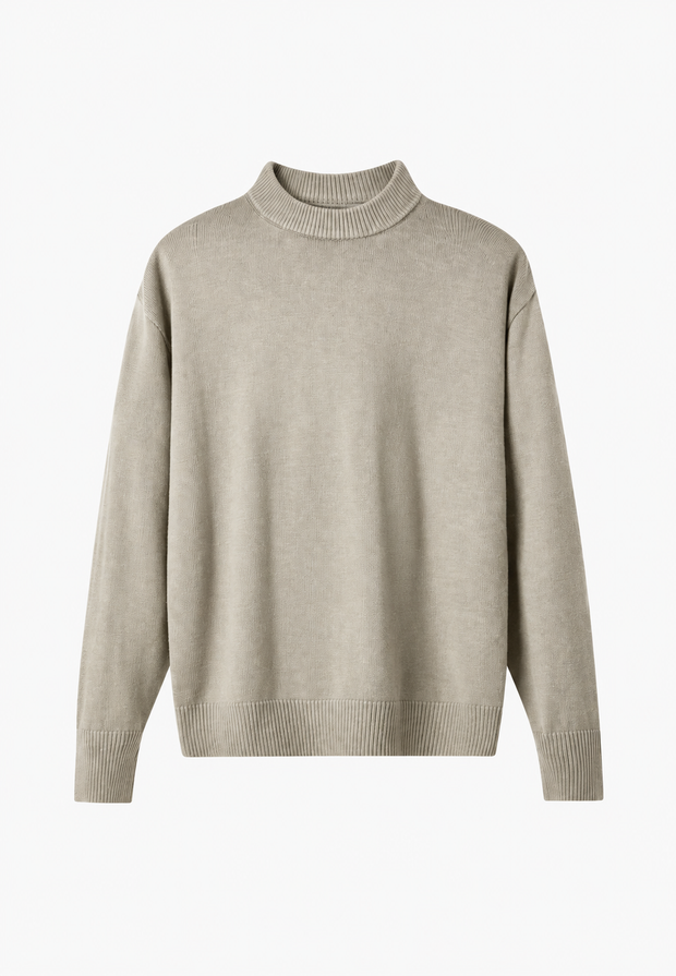 Wollpullover mit Rollkragen und Rippbündchen – Benoît