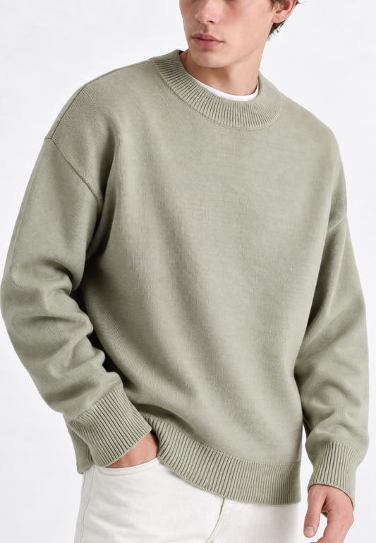 Wollpullover mit Rollkragen und Rippbündchen – Benoît