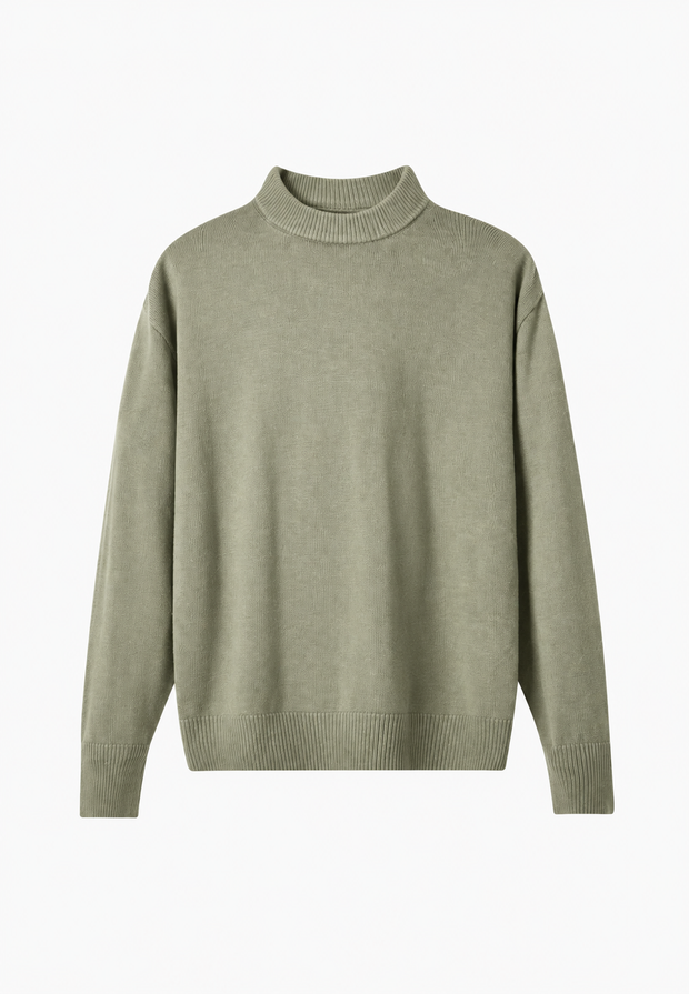 Wollpullover mit Rollkragen und Rippbündchen – Benoît
