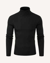 Pull homme à col roulé, en maille côtelée, manches longues - Tadeo