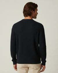 Pull homme à col rond, en maille côtelée, manches longues - Evren