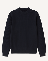 Pull homme à col rond, en maille côtelée, manches longues - Evren