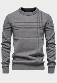 Herrenpullover mit Rundhalsausschnitt und Karomuster – Simon