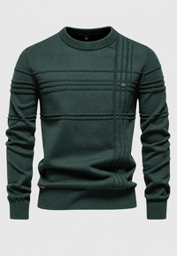 Herrenpullover mit Rundhalsausschnitt und Karomuster – Simon