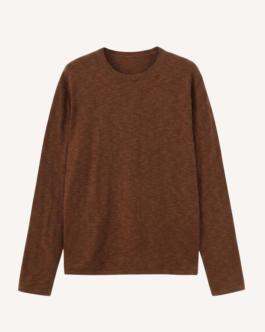 Pull homme à col rond, maille fine, manches longues - Ciro