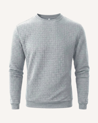 Pull homme à col rond, maille gaufrée, manches longues - Loris