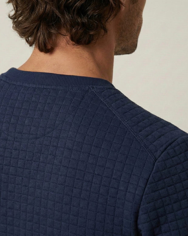 Pull homme à col rond, maille gaufrée, manches longues - Loris