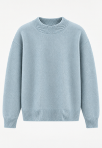 Herrenpullover mit Rundhalsausschnitt, glatt gestrickt, langärmelig – Dorian