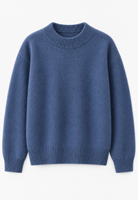 Herrenpullover mit Rundhalsausschnitt, glatt gestrickt, langärmelig – Dorian