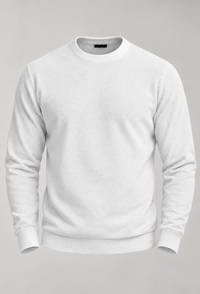 Herrenpullover mit Rundhalsausschnitt, glatter Strick und langen Ärmeln – Nikolai