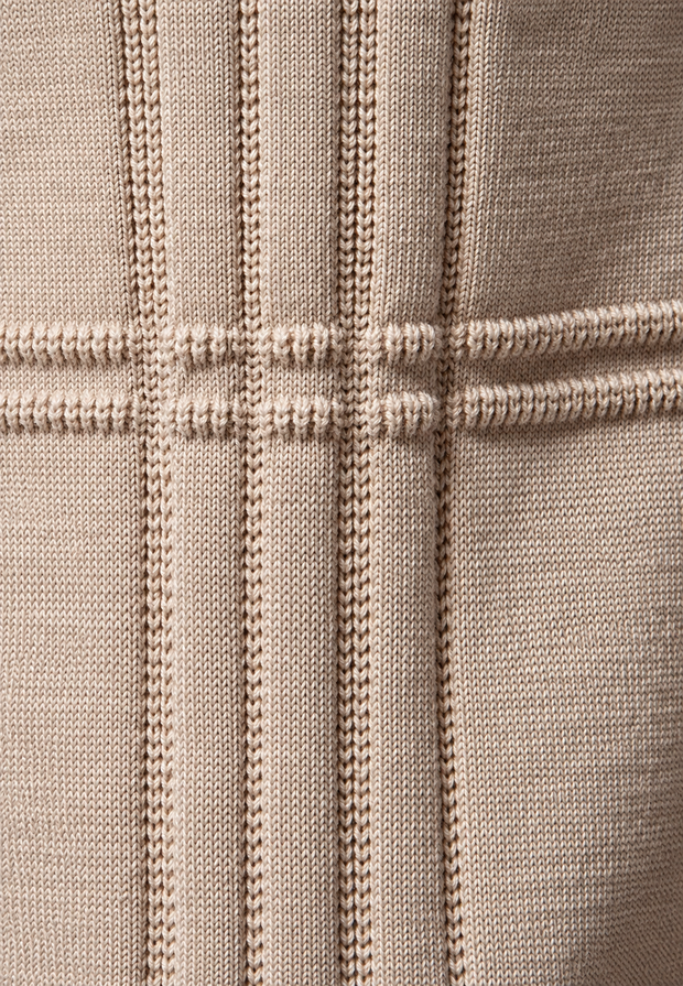 Pull homme à col rond, maille texturée avec lignes en relief - Silas