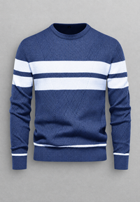 Pull homme à col rond, rayé, en maille texturée - Tobias