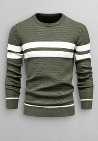 Pull homme à col rond, rayé, en maille texturée - Tobias