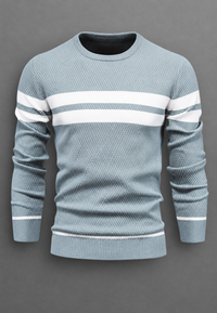Pull homme à col rond, rayé, en maille texturée - Tobias