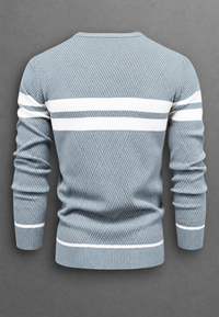 Pull homme à col rond, rayé, en maille texturée - Tobias