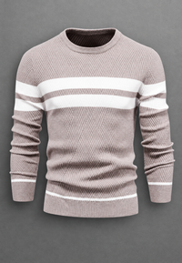 Pull homme à col rond, rayé, en maille texturée - Tobias
