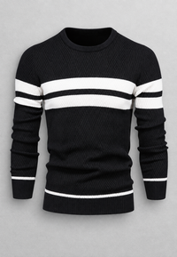 Pull homme à col rond, rayé, en maille texturée - Tobias