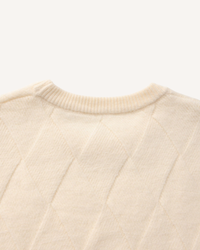 Pull homme à col rond, motif losanges en relief, manches longues - Adriel