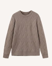 Pull homme à col rond, motif losanges en relief, manches longues - Adriel