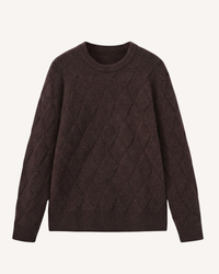 Pull homme à col rond, motif losanges en relief, manches longues - Adriel