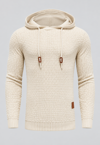 Pull homme en maille texturée avec capuche ajustable - Ciro