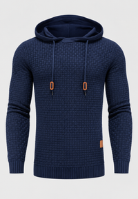 Pull homme en maille texturée avec capuche ajustable - Ciro