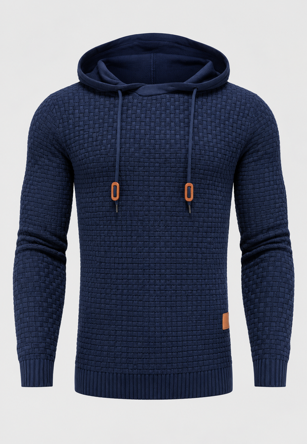 Pull homme en maille texturée avec capuche ajustable - Ciro