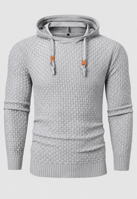 Pull homme en maille texturée avec capuche ajustable - Ciro