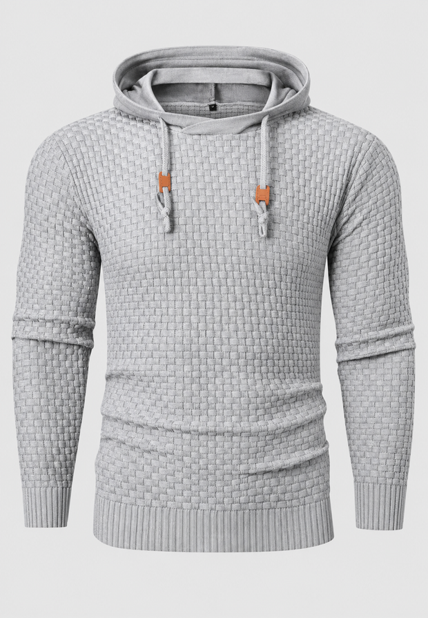 Pull homme en maille texturée avec capuche ajustable - Ciro