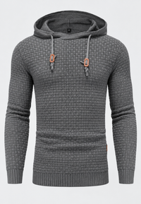 Pull homme en maille texturée avec capuche ajustable - Ciro
