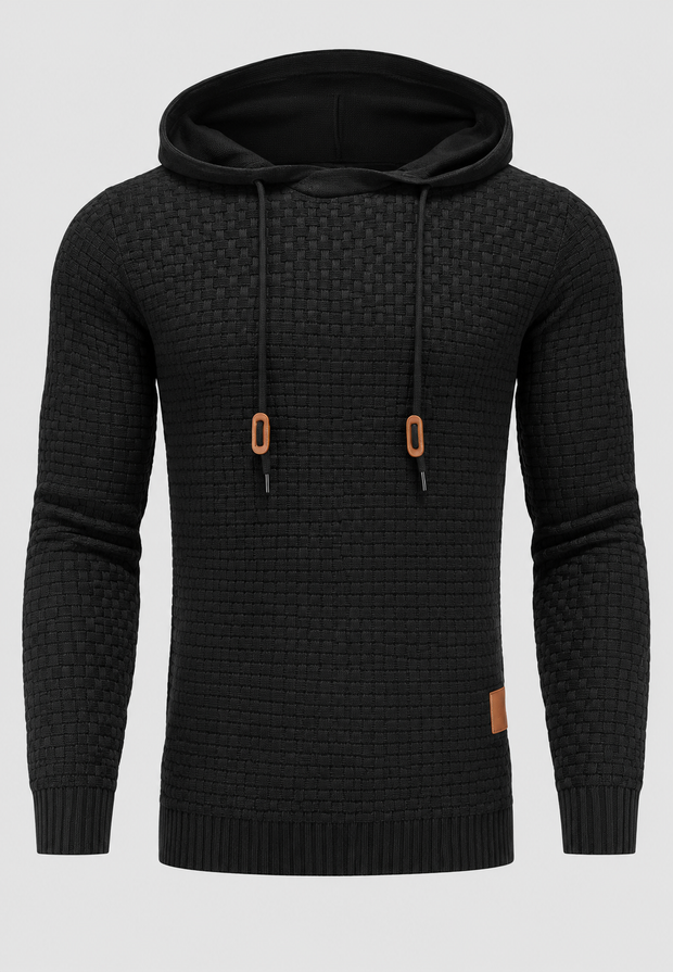Pull homme en maille texturée avec capuche ajustable - Ciro