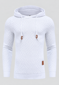 Pull homme en maille texturée avec capuche ajustable - Ciro